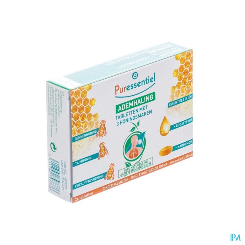 PURESSENTIEL RESPIRATOIRE PASTILLES 3 MIELS 24