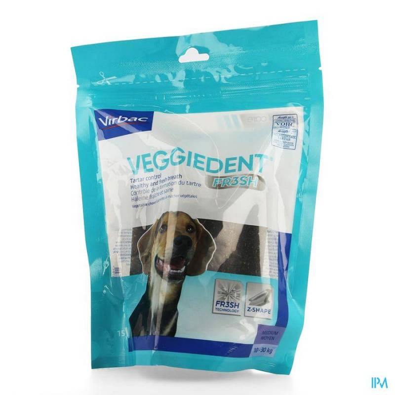 VEGGIEDENT CHIEN 10-30KG LAMELLES A MACHER 15