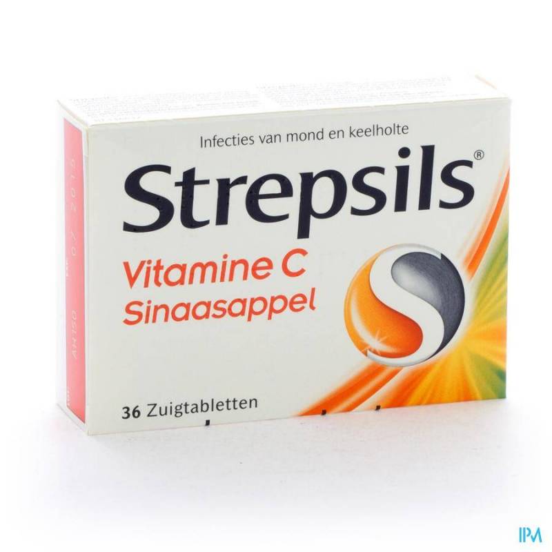 Strepsils Vitamine C Sinaasappel 36 Zuigtabletten