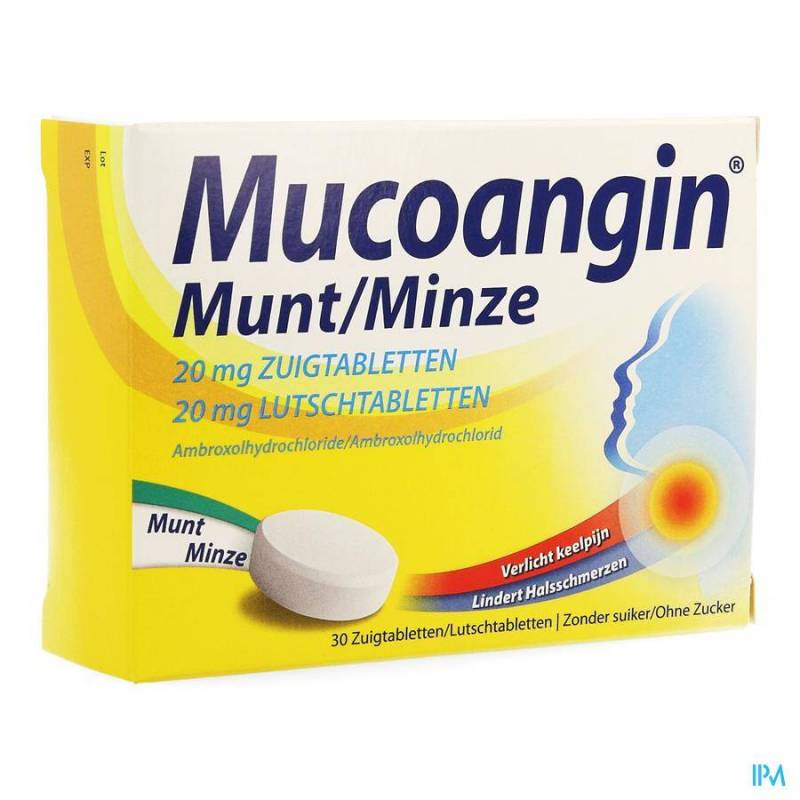 MUCOANGIN MENTHE PAST A SUCER 30X20MG