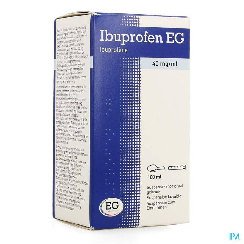 Ibuprofen Eg 40mg/ml Susp Oraal Gebruik 100ml  - Generisch