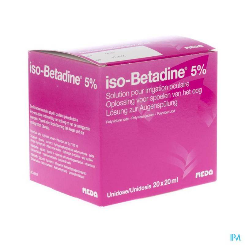 ISO BETADINE SOL OCULAIRE-SPOELEN OOG 20UDX20ML 5%