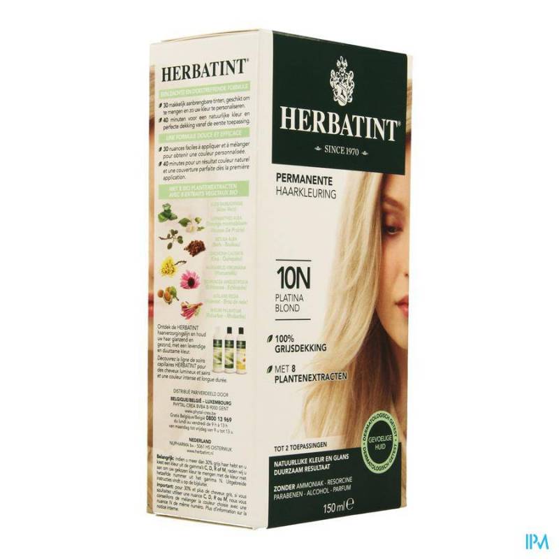 Herbatint 10N Permanente Haarkleuring - Platina Blond 150ml