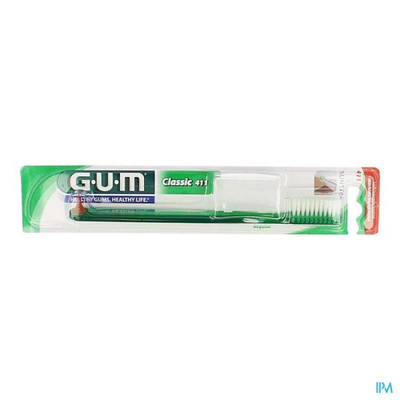 Gum Classic Tandenborstel met Grote Kop 411 Volwassenen 1 Stuk