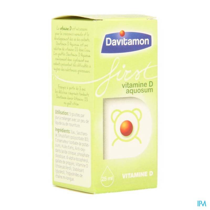 worm Grace bureau Davitamon First Vitamine D Aquosum 25ml-Online apotheek-Pharmazone
