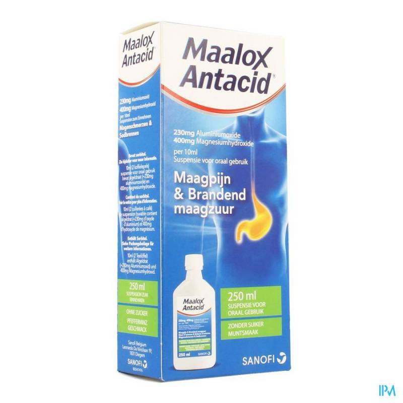 Maalox Antacid 230mg/400mg/10ml Suspensie Oraal 250ml