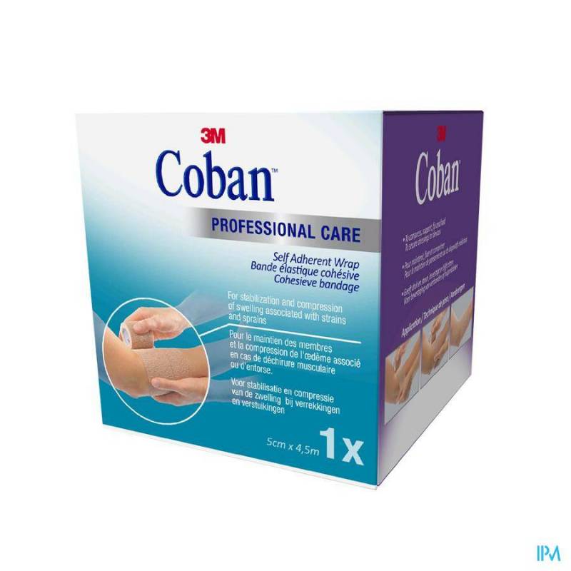 COBAN 3M BANDAGE ELAST.TAN 5,0CMX4,57M ROUL. 1582P