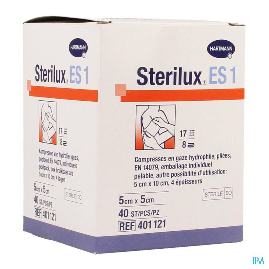 Sterilux Es1 Kp Ster 8pl 5,0x 5,0cm 40 4011219