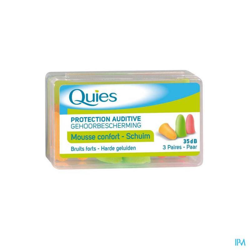 QUIES PROTECTION AUDITIVE MOUSSE FLUO 3 PAIRES