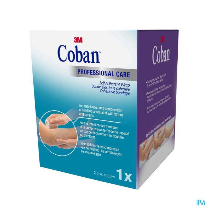 COBAN 3M BANDAGE ELAST TAN 7,5CMX4,57M ROUL. 1583P