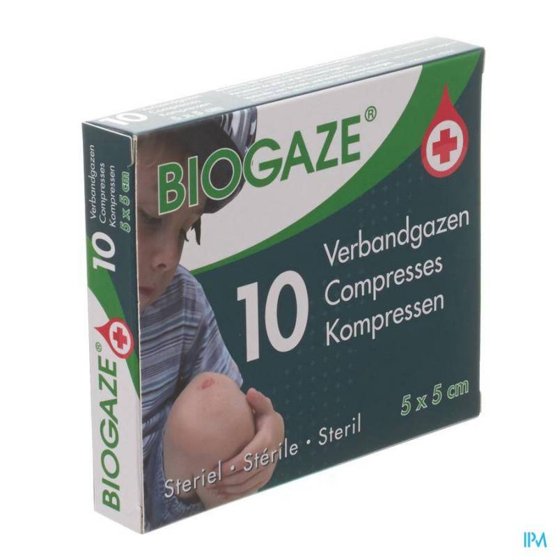 Biogaze Verbandgaas Geimpregneerd 5x 5cm 10