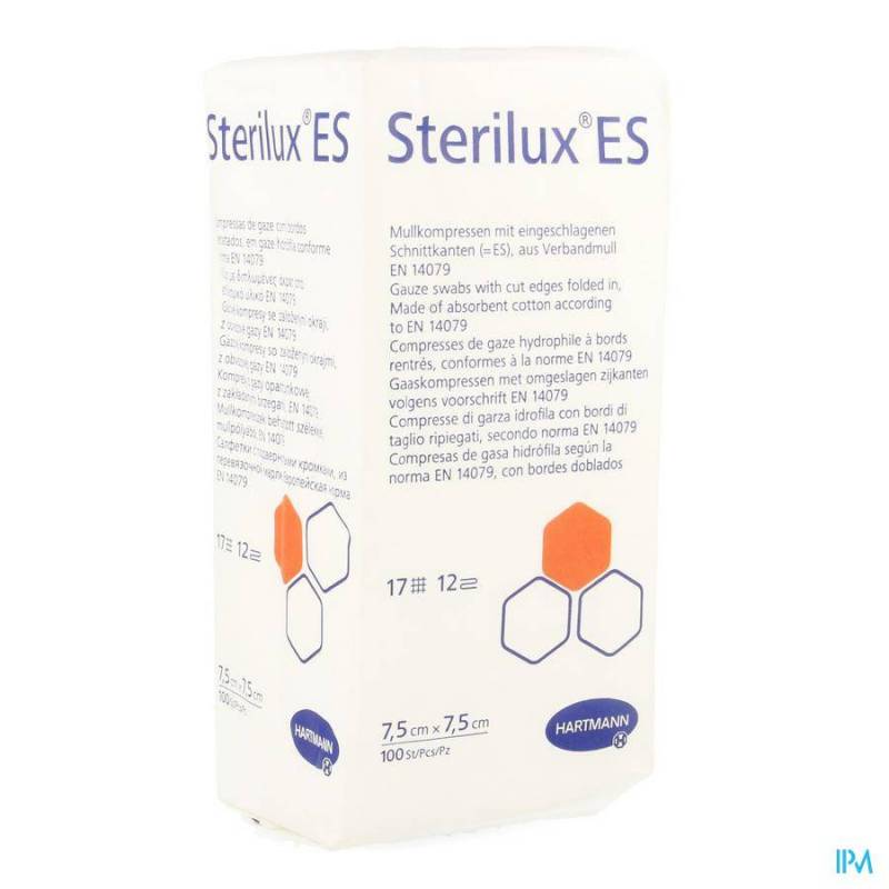 Sterilux Es Kp N/st 12pl 7,5x 7,5cm 100 4188072