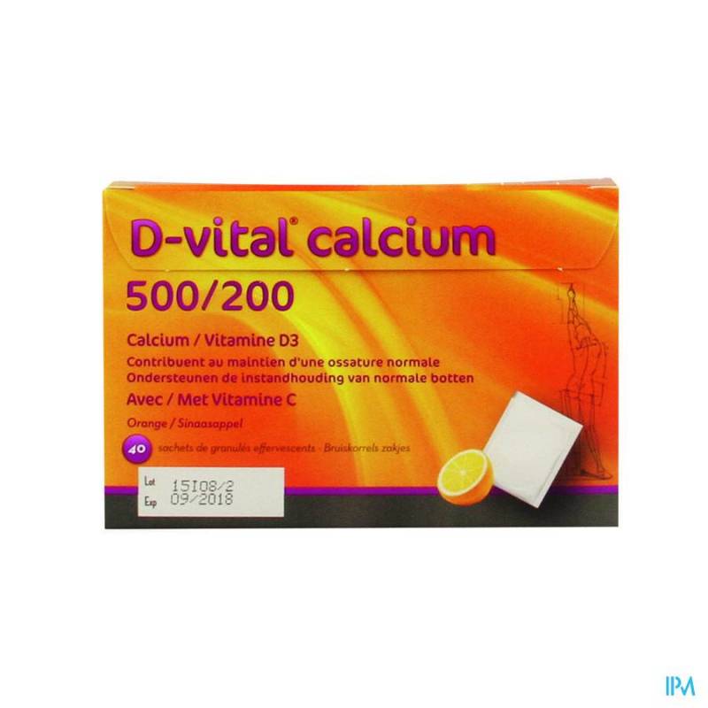 D Vital Calcium 500/200 Sinaas 40 Zakjes