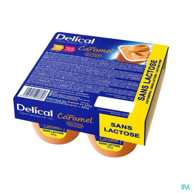 Delical HP-HC Dessertcrème Zonder Lactose Karamel 4x125g