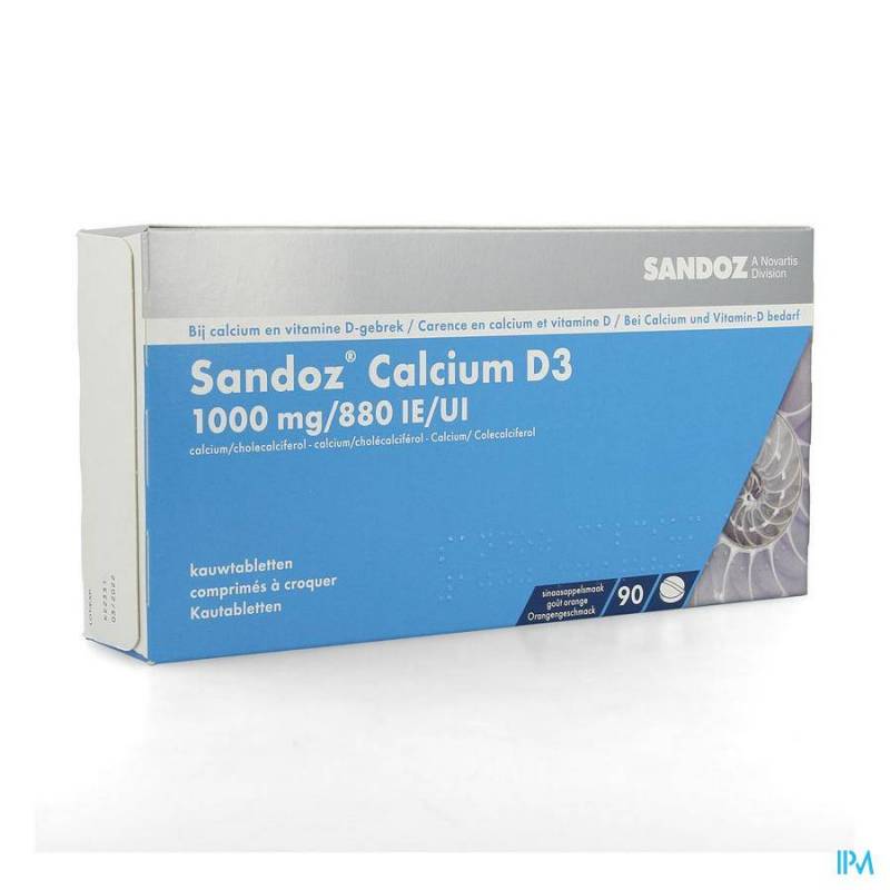 Sandoz Calcium D3 Kauwtabletten 90x1000 mg/880ie  - Generisch