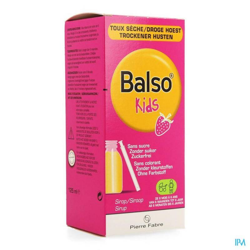 Balso Kids Hoestsiroop Zonder Suiker 125ml+pipet