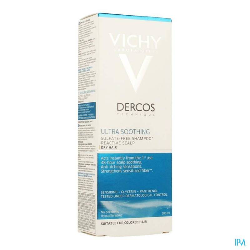 Vichy Dercos Ultra Kalmerende Shampoo Droog Haar 200ml