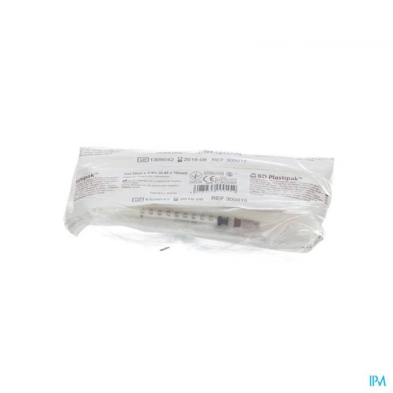 Bd Plastipak Spuit+nld Tuberculine 1ml+26g 3/8 10