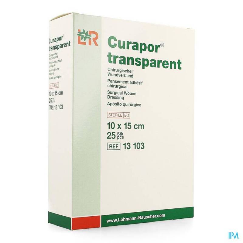 Curapor Transparant Steriel 10cmx15cm 25 13103