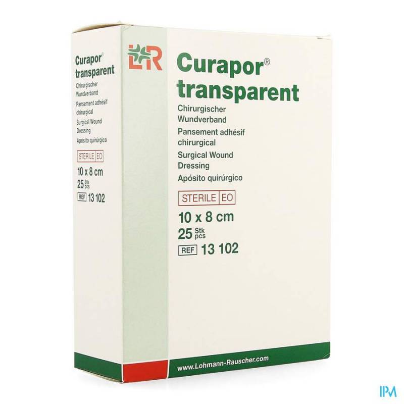 CURAPOR TRANSPARENT STERIL 10CMX 8CM 25 13102