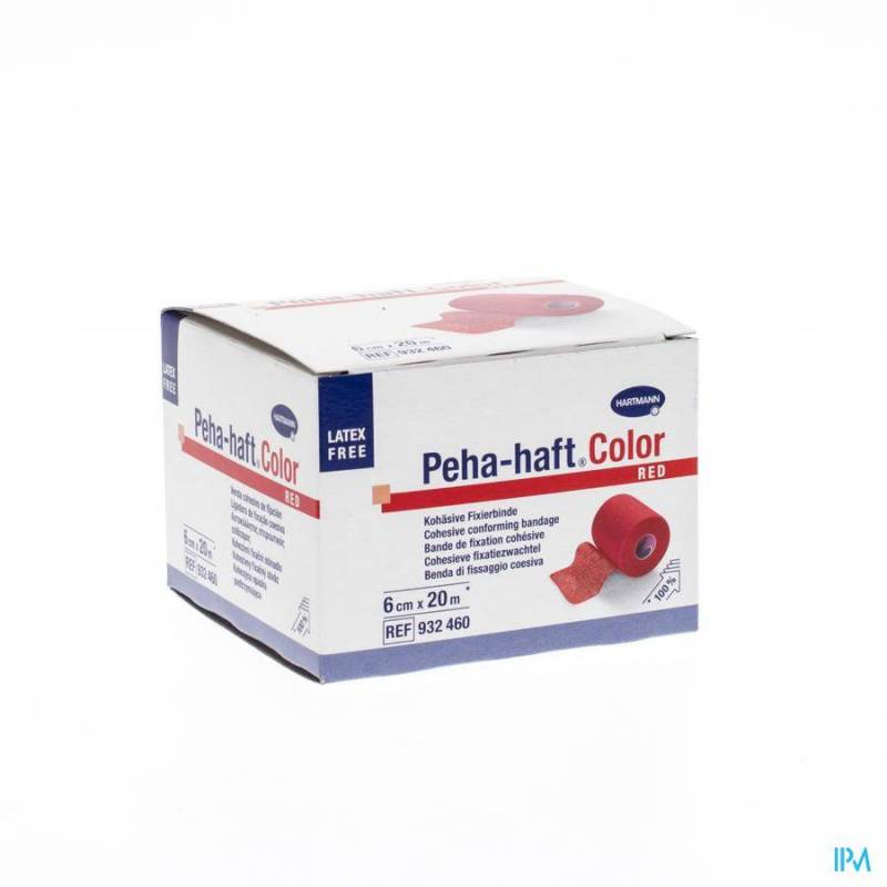 Peha Haft Hartm Col.z/lat.rood 6cmx20m 1 9324602