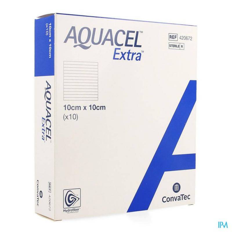 Aquacel Extra Verb Hydrofiber+versterk. 10x10cm 10