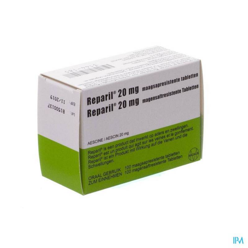 Reparil Impexeco 20mg Maagsapresist Tabletten 100 Pip