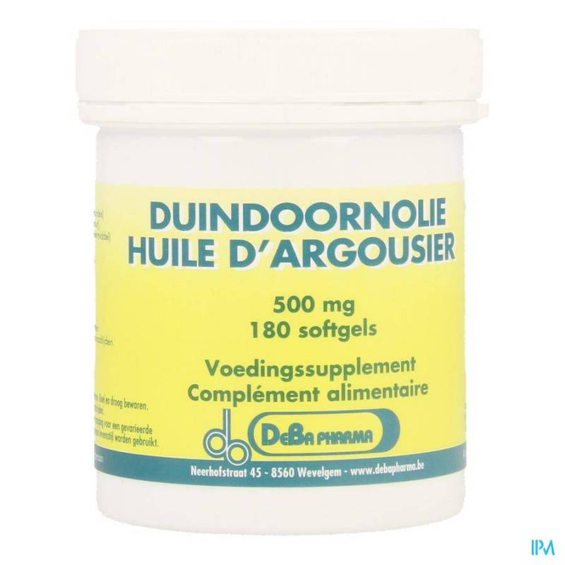 HUILE ARGOUSIER SOFTGEL 180X500MG DEBA