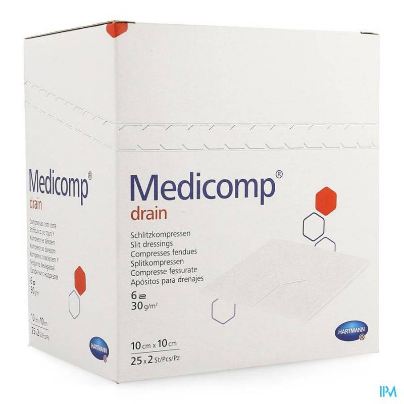 Medicomp Drain Kp Ster 10x10cm 25x2 4215353
