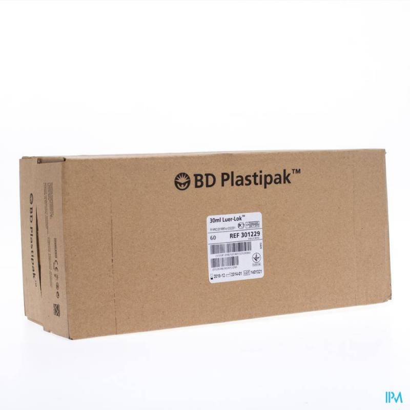 BD PLASTIPAK SERINGUE LUER-LOK 30ML 60 301229