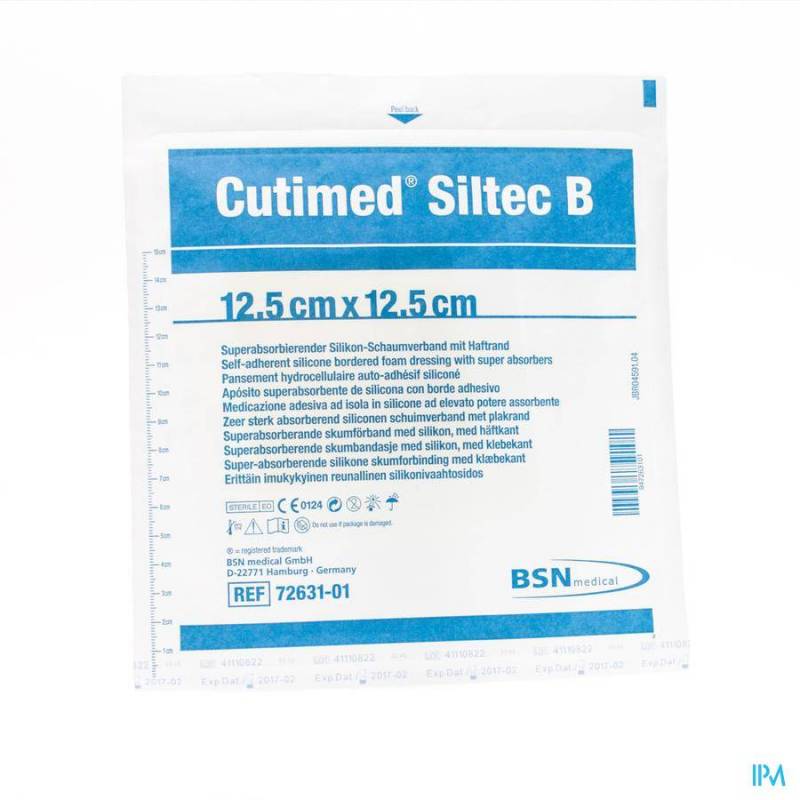 Cutimed Siltec B Kp Steriel 12,5x12,5cm 1 7328401