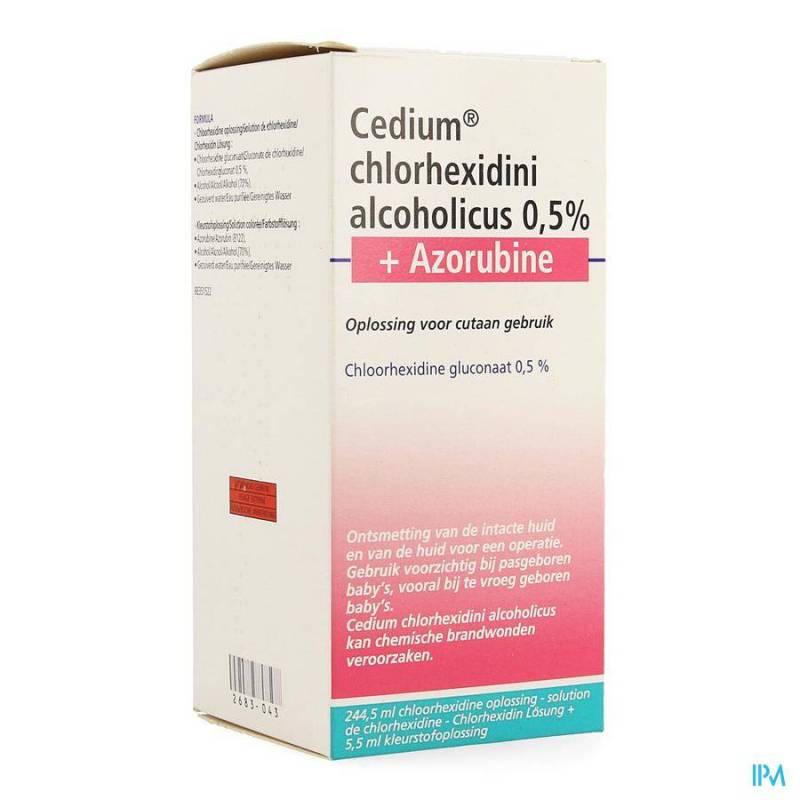Cedium Chlorhexidini Gluc Alc 0,5% 250ml+azorubine