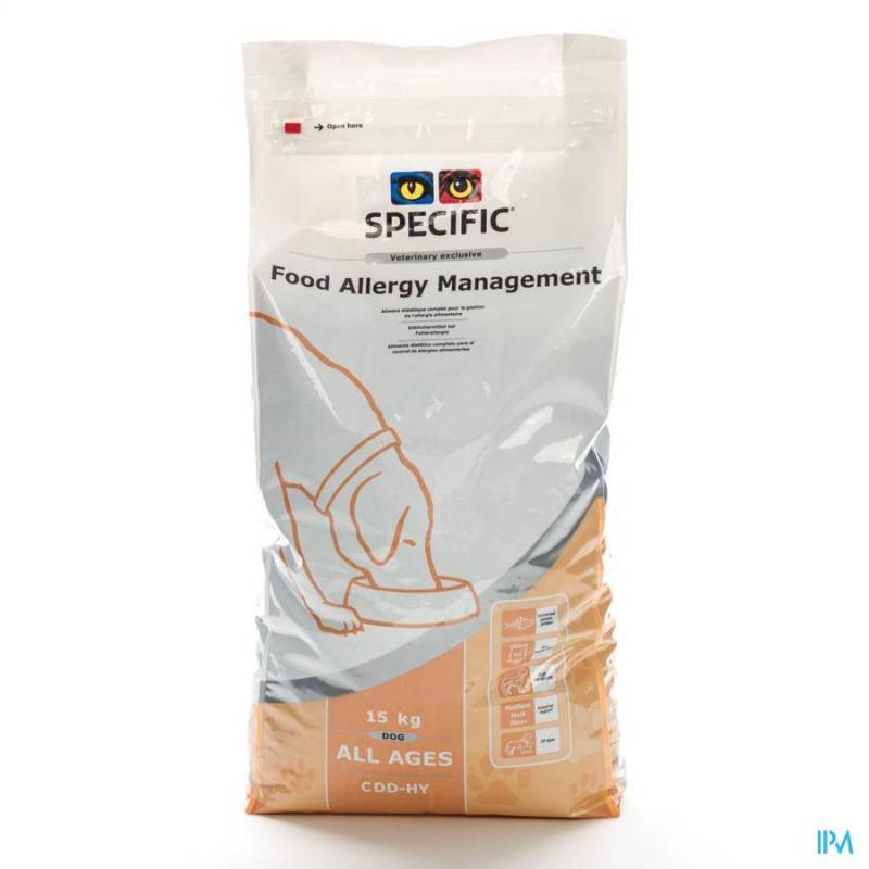 SPECIFIC CDD-HY FOOD ALLERGY CHIEN 15KG