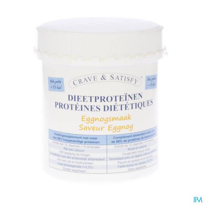 Crave en Satisfy Dieetproteinen Eggnog Pot 200g