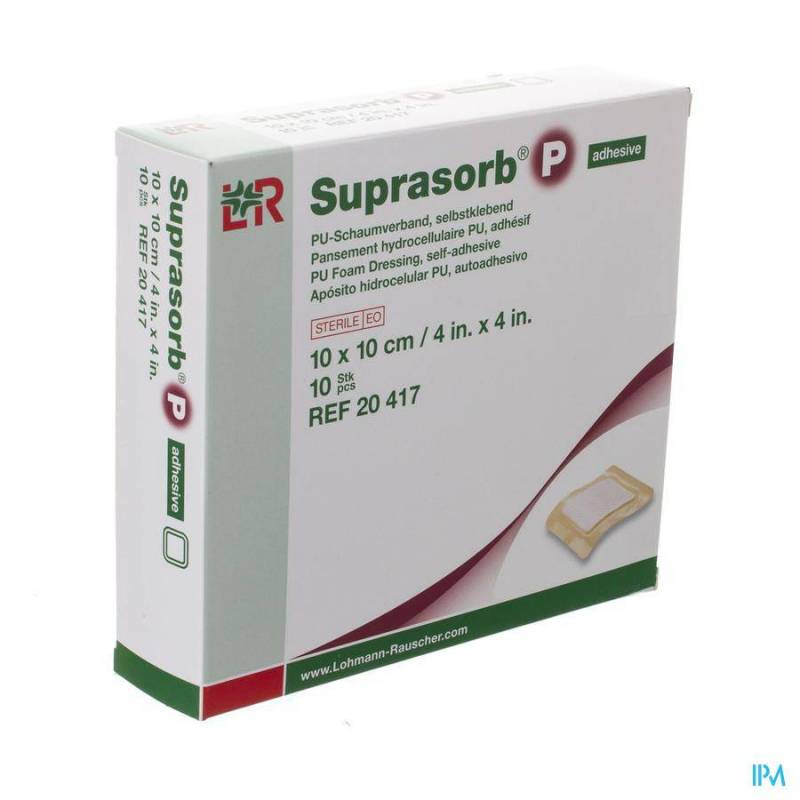 SUPRASORB P MOUSSE PU ADH WCL 10,0X10,0CM 10 20417