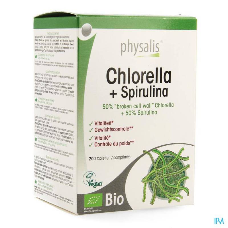 Physalis Chlorella + Spirulina Bio Tabletten 200