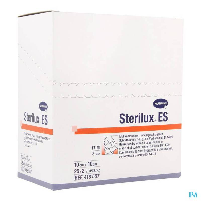 Sterilux Es Kp Ster 8pl 10,0x10,0cm 25x2 4185574