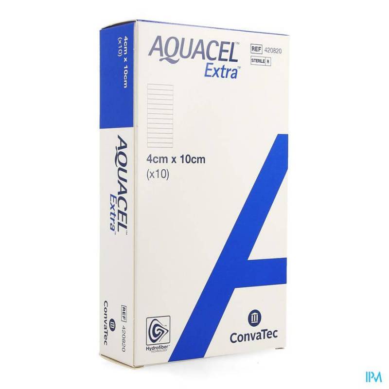 Aquacel Extra Verb Hydrofiber+versterk. 4x10cm 10