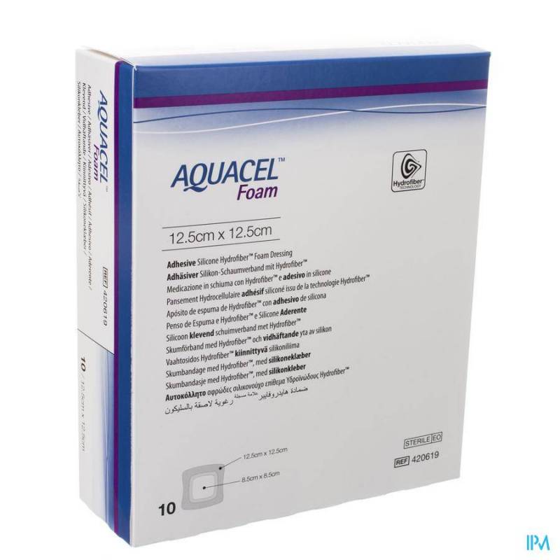 Aquacel Schuimverb Adh Hydrofiber 12,5x12,5cm 10