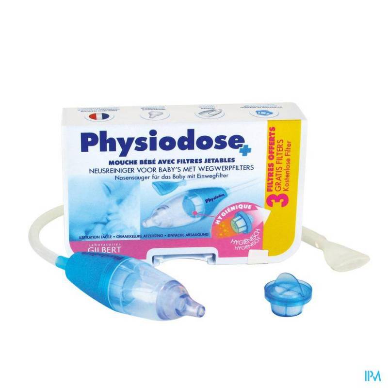 Physiodose Baby Neusreiniger 1 Stuk + 3 Wegwerpfilters