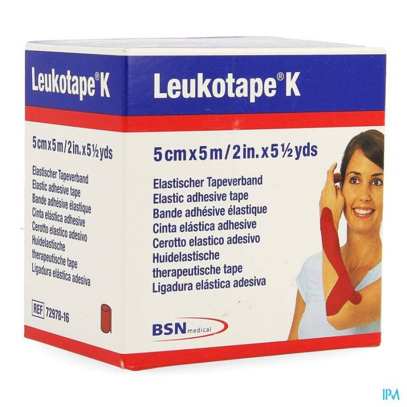 Leukotape K Kleefwindel Elast Rood 5,0cmx5m 1