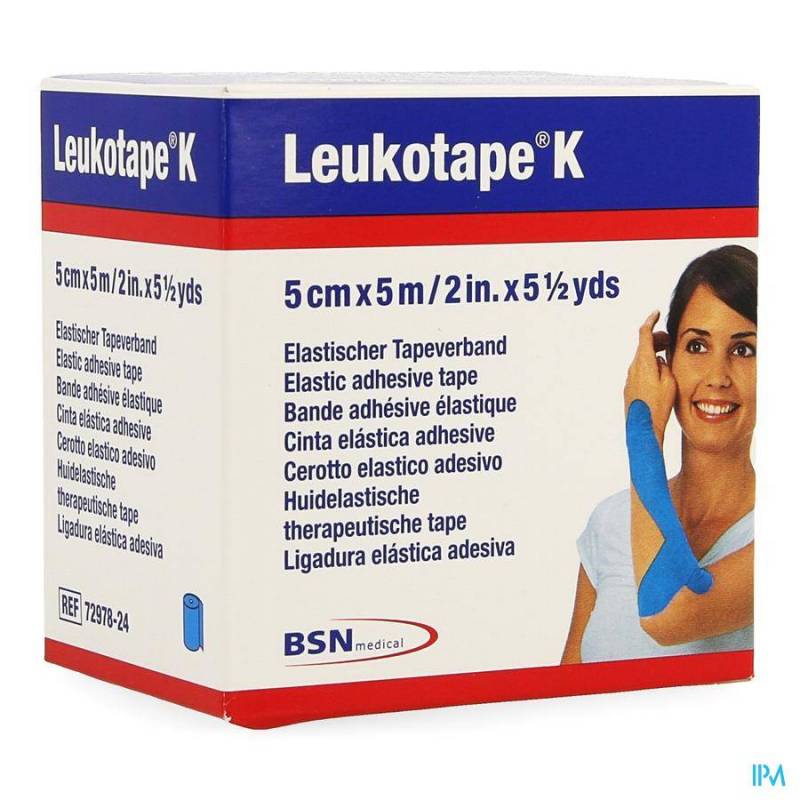 Leukotape K Kleefwindel Elast Lichtblauw 5cmx5m 1