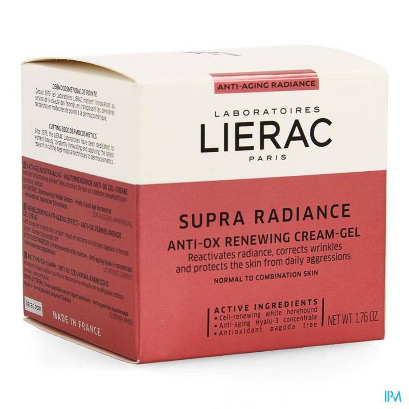 Lierac Supra Radiance Vernieuwende Gel-Crème Anti-Ox Normale/Gemengde Huid 50ml