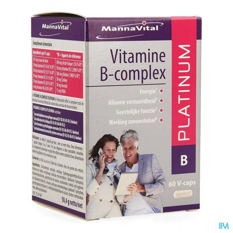 MannaVital Vitamine B-Complex Platinum 60 Vegetarian Capsules
