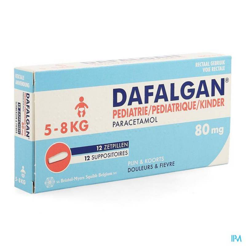 DAFALGAN PEDIATRIE 80MG SUPPO 12