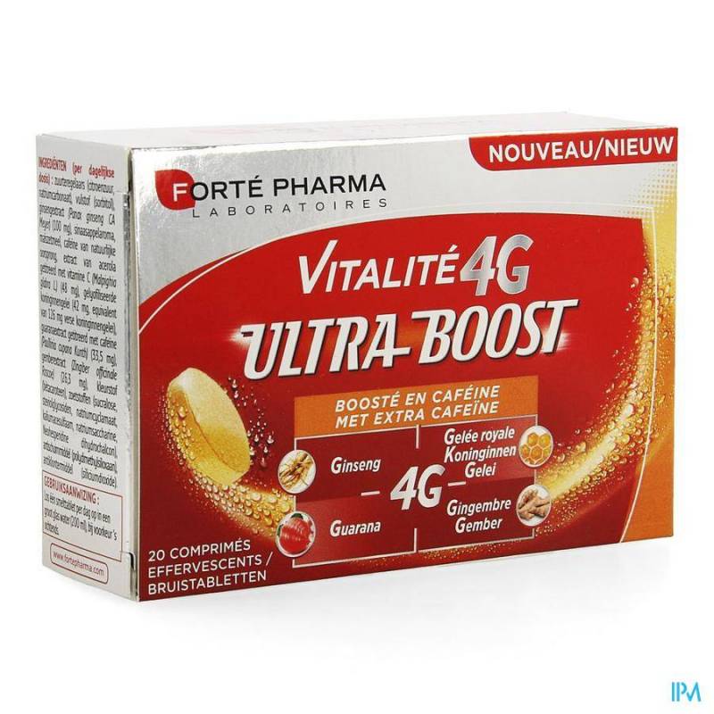 Forté Pharma Vitalite 4G Ultra Boost Cafeïne 20 Bruistabletten