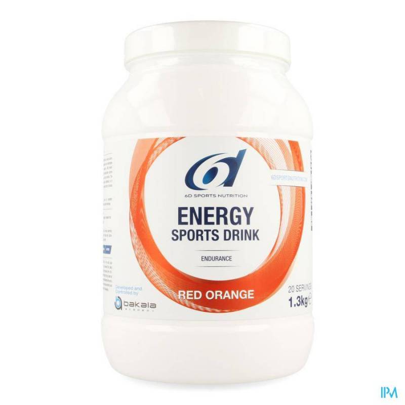 6D ENERGY SPORTS DRINK RED ORANGE PDR 1,3KG