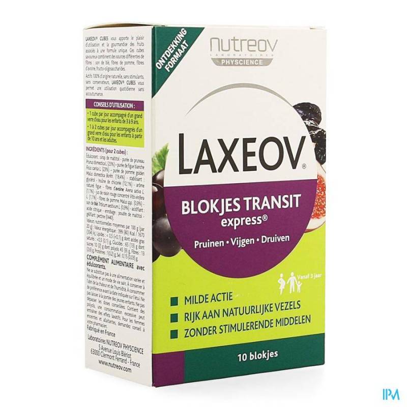 LAXEOV TRANSIT PRUNEAU-FIGUE-RAISIN CUBES 10X10G