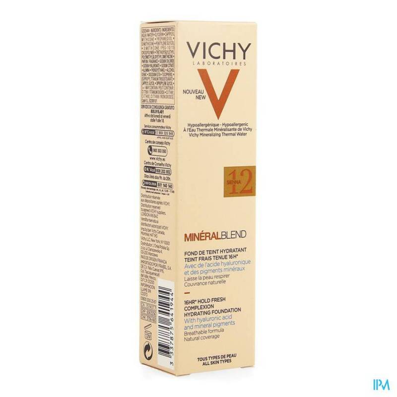 Vichy Mineralblend Fond De Teint 12 Sienna 30ml