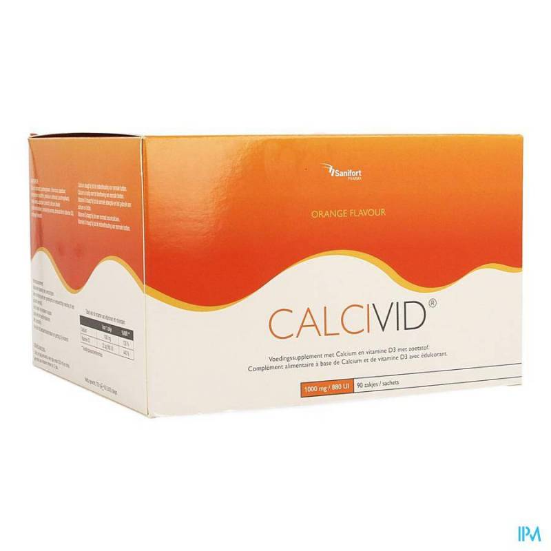 CALCIVID 1000MG/880IE ORANGE SACH 90